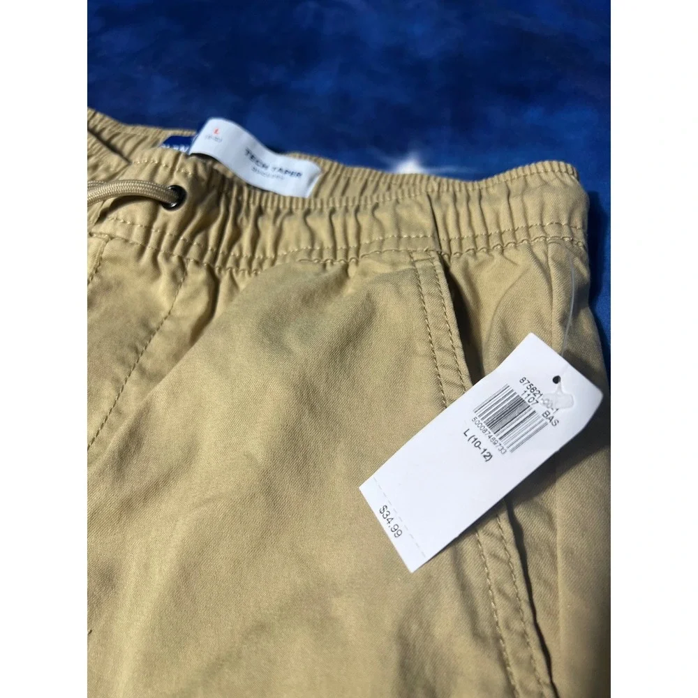 Old Navy Boys Tech Taper Quick-Dry Khaki Pants Tan Size L 10-12 NWT